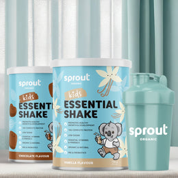 Sprout Organic Vegan Kids Essential Bundle – Chocolate & Vanilla + Free Shaker