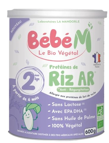 Bebe M Vegan Anti-Reflux Organic Stage 2 Follow-On Formula 6-10 Months (600g) | The Milky Box