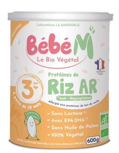 Bebe M Vegan Anti-Reflux Organic Stage 3 Growing-Up Milk 10-36 Months (600g) | The Milky Box