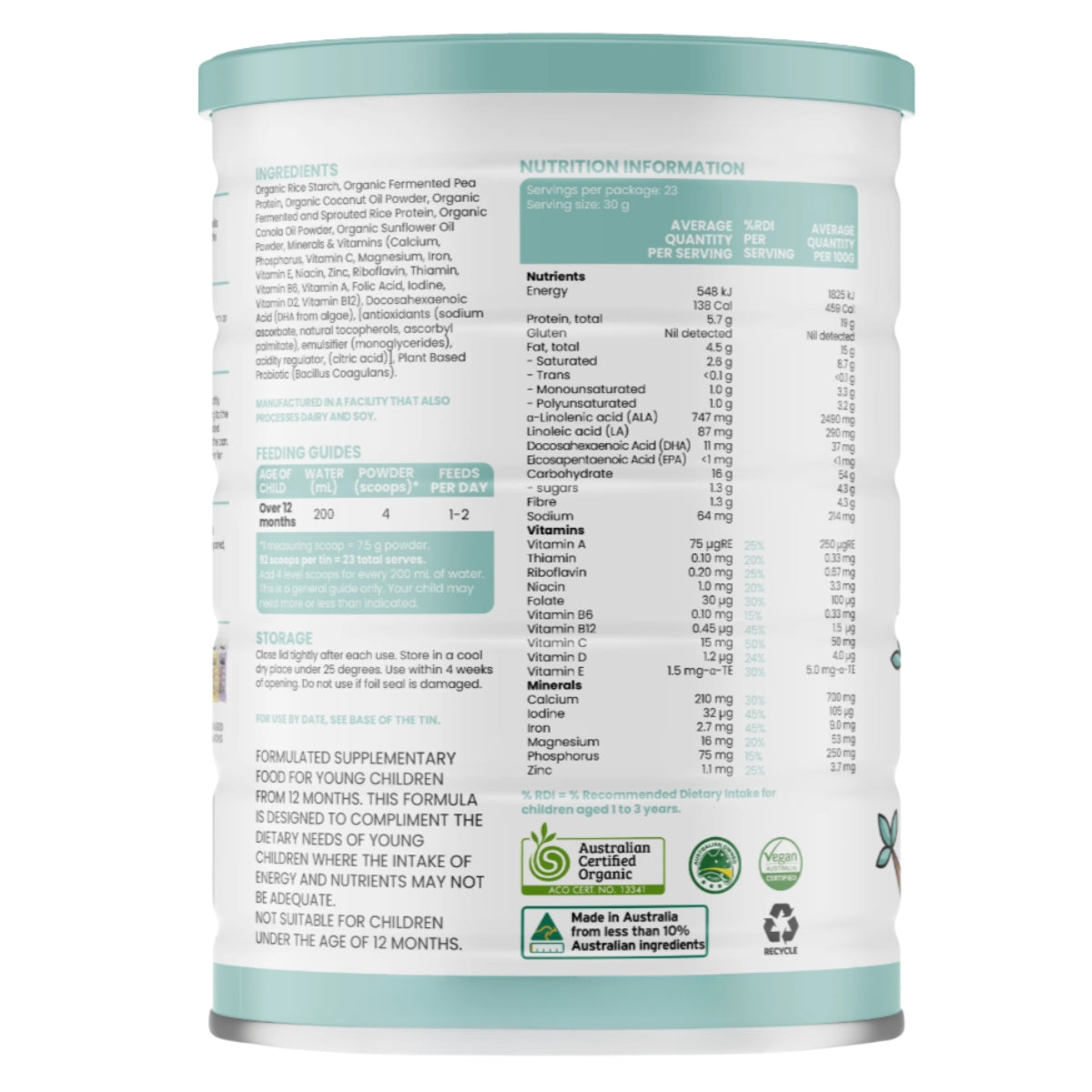 Sprout Organic Toddler Formula