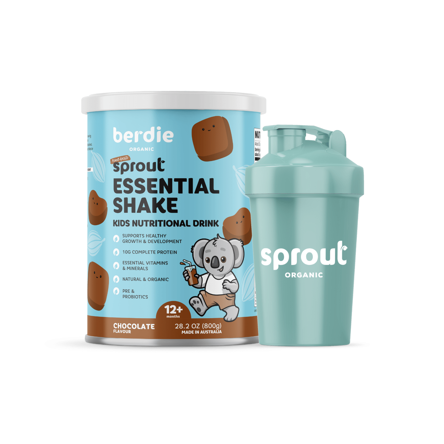 Essential Shake Choc (800g Berdie) + Shaker Bundle | The Milky Box