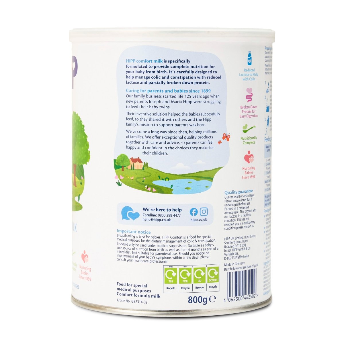 HiPP® UK Comfort (800g) Infant Formula | The Milky Box