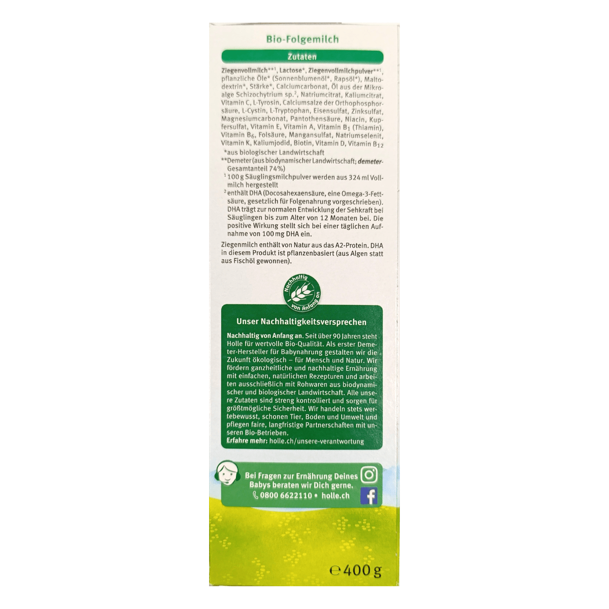 Holle® Goat Stage 2 (400g) Organic Baby Formula | The Milky Box