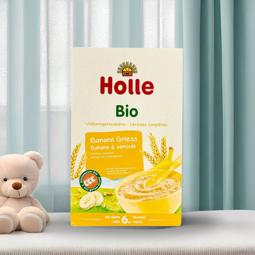 Holle Organic Fruit Porridge Banana-Semolin 6+ Months (250g) | The Milky Box