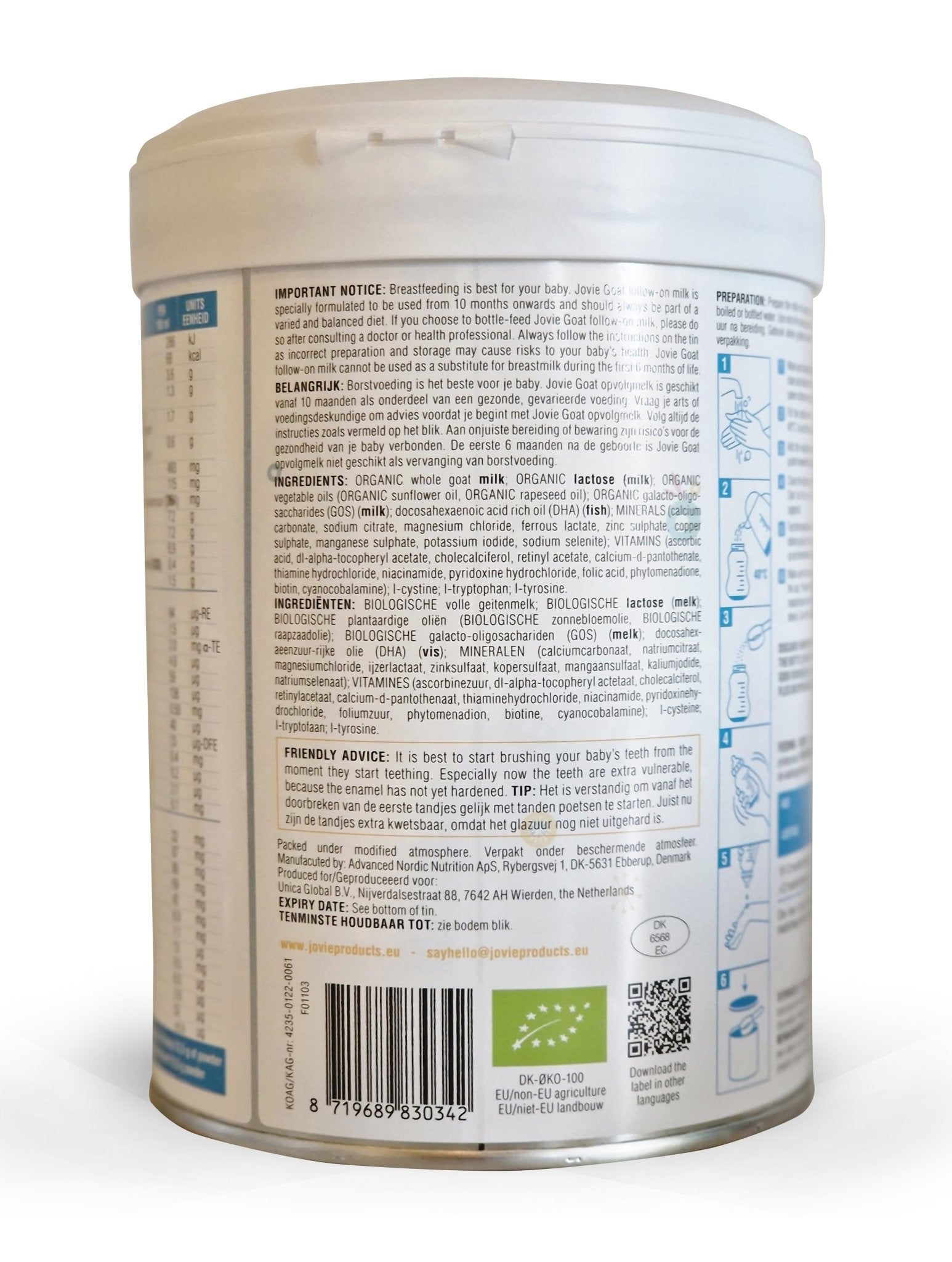 Jovie® Goat Stage 3 (800g) Organic Toddler Formula | The Milky Box