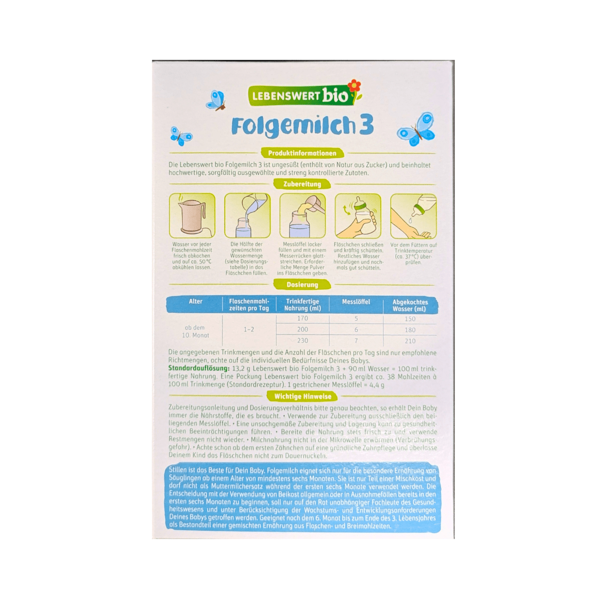 Lebenswert® Stage 3 (475g) Organic Toddler Formula | The Milky Box