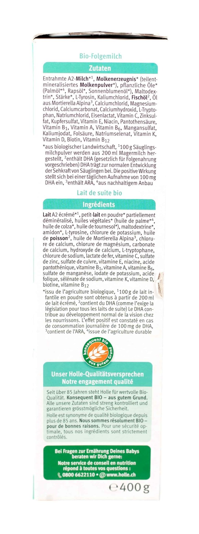 Holle A2 Stage 3 (400g) Organic Toddler Formula - The Milky Box