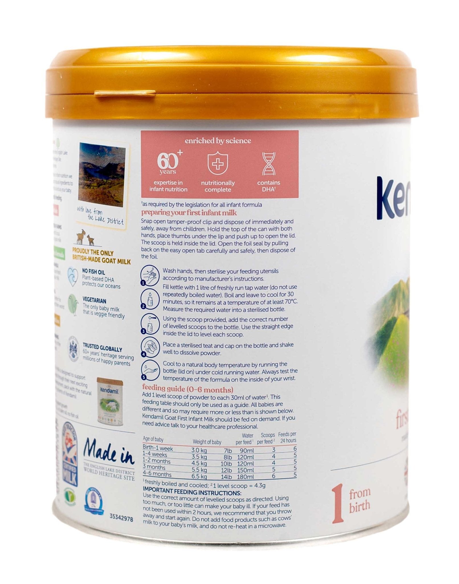 Kendamil Goat Stage 1 (800g) Baby Formula - The Milky Box