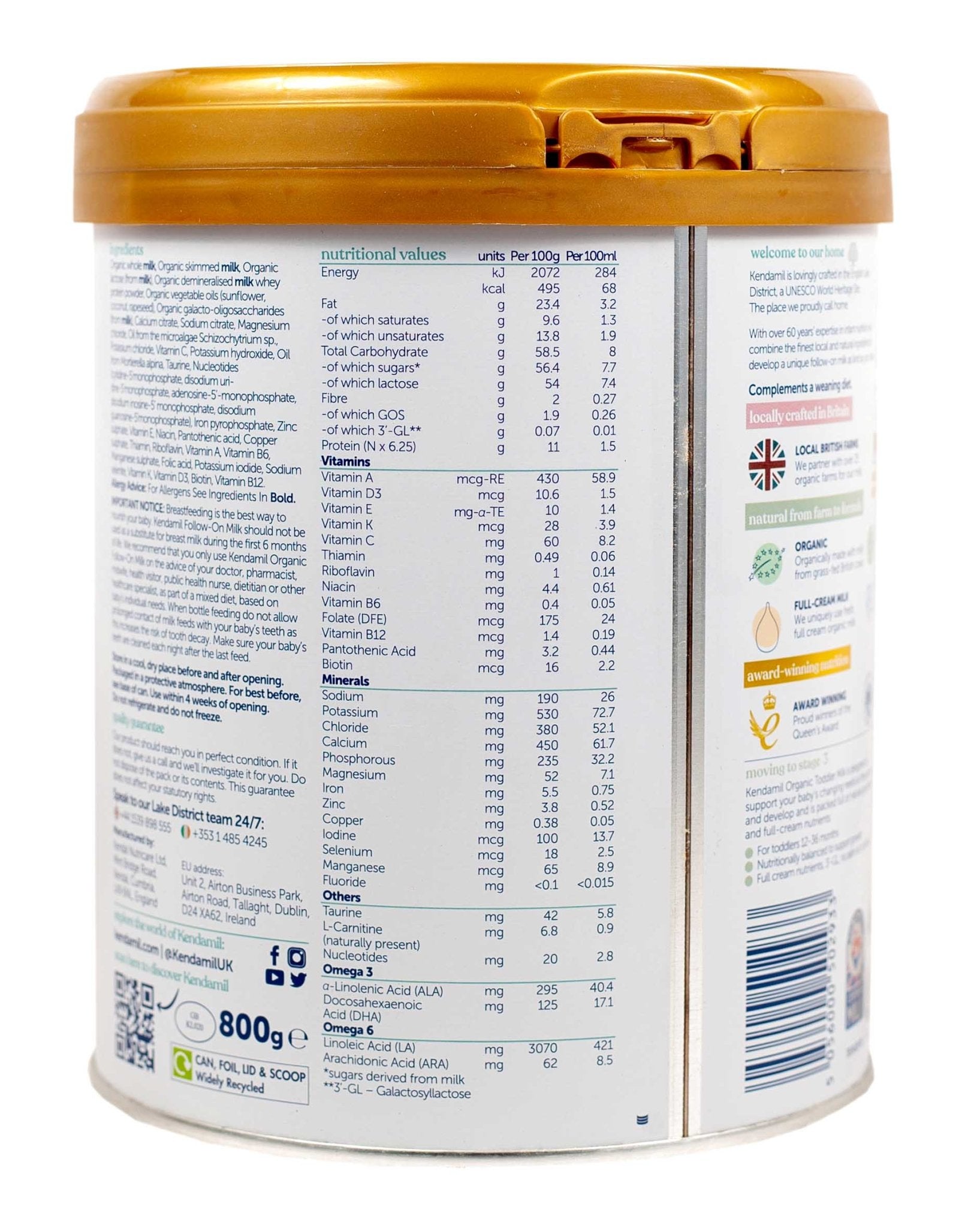 Kendamil Organic Stage 2 (800g) Baby Formula - The Milky Box