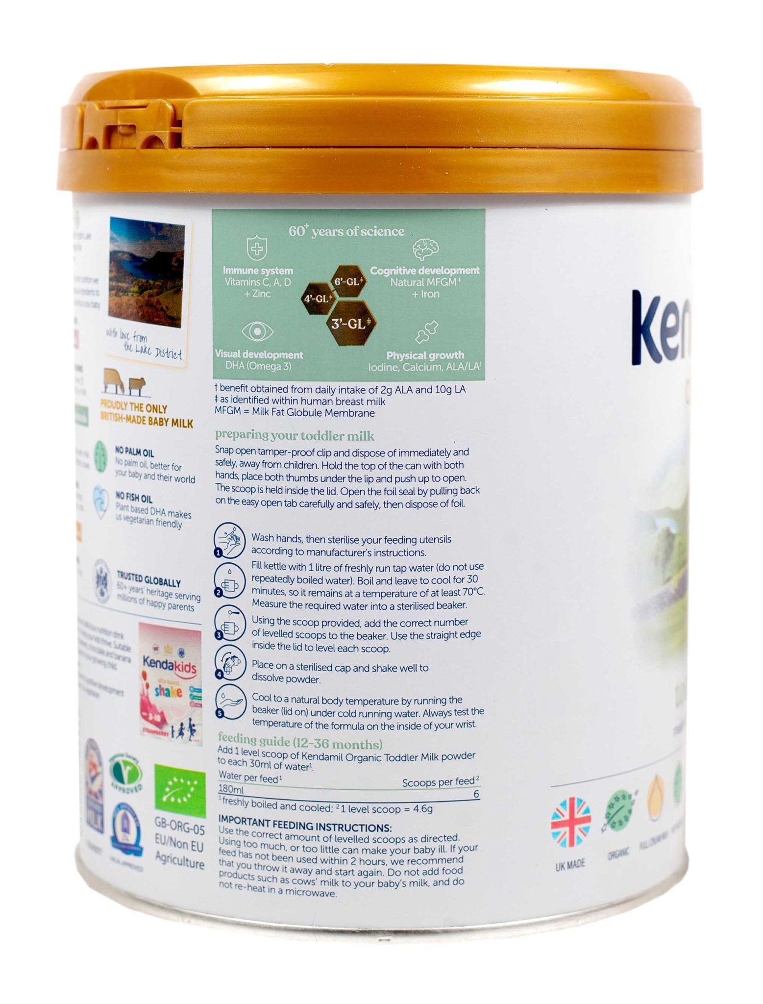 Kendamil Organic Stage 3 (800g) Toddler Formula - The Milky Box