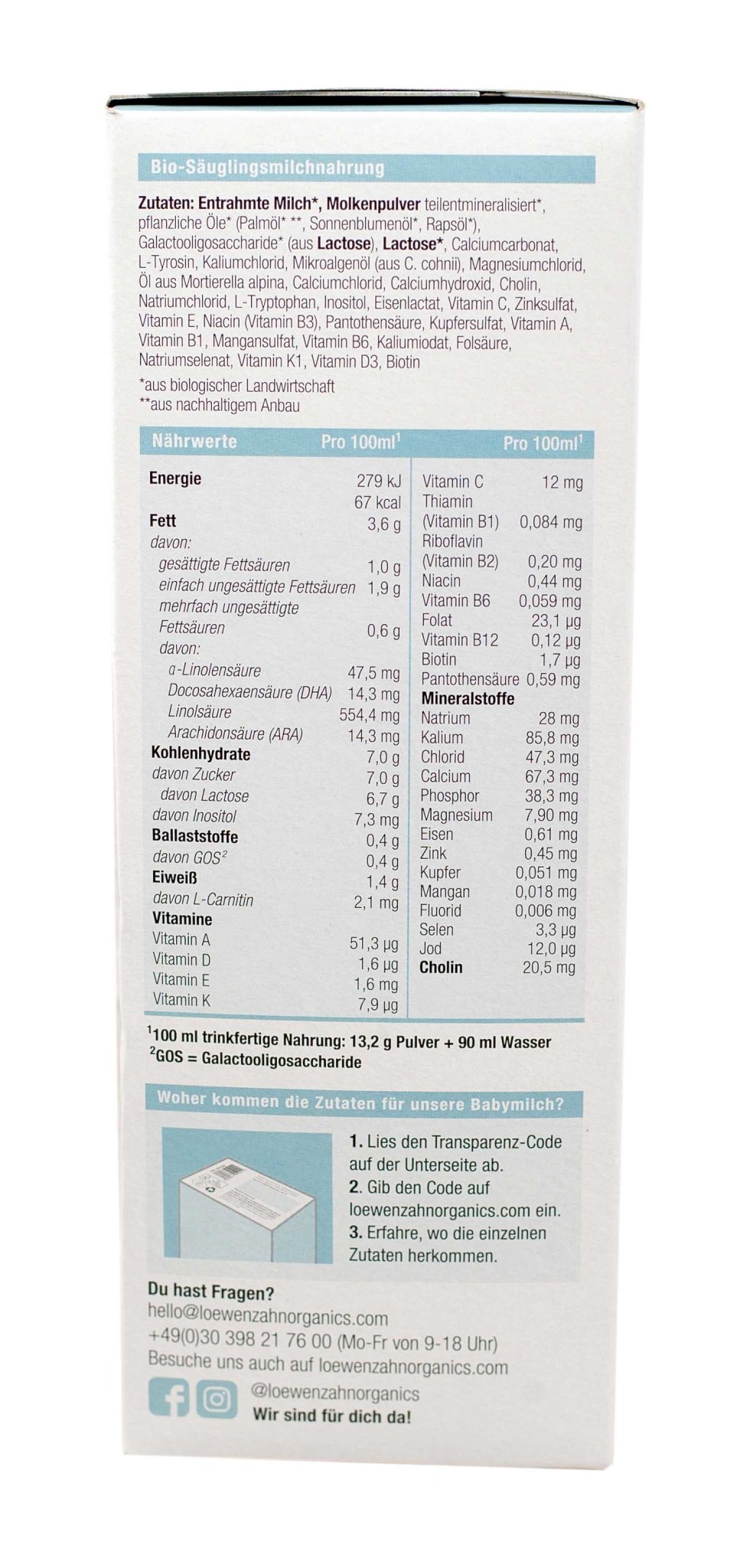 Löwenzahn Organics Stage 1 (500g) Baby Formula | The Milky Box