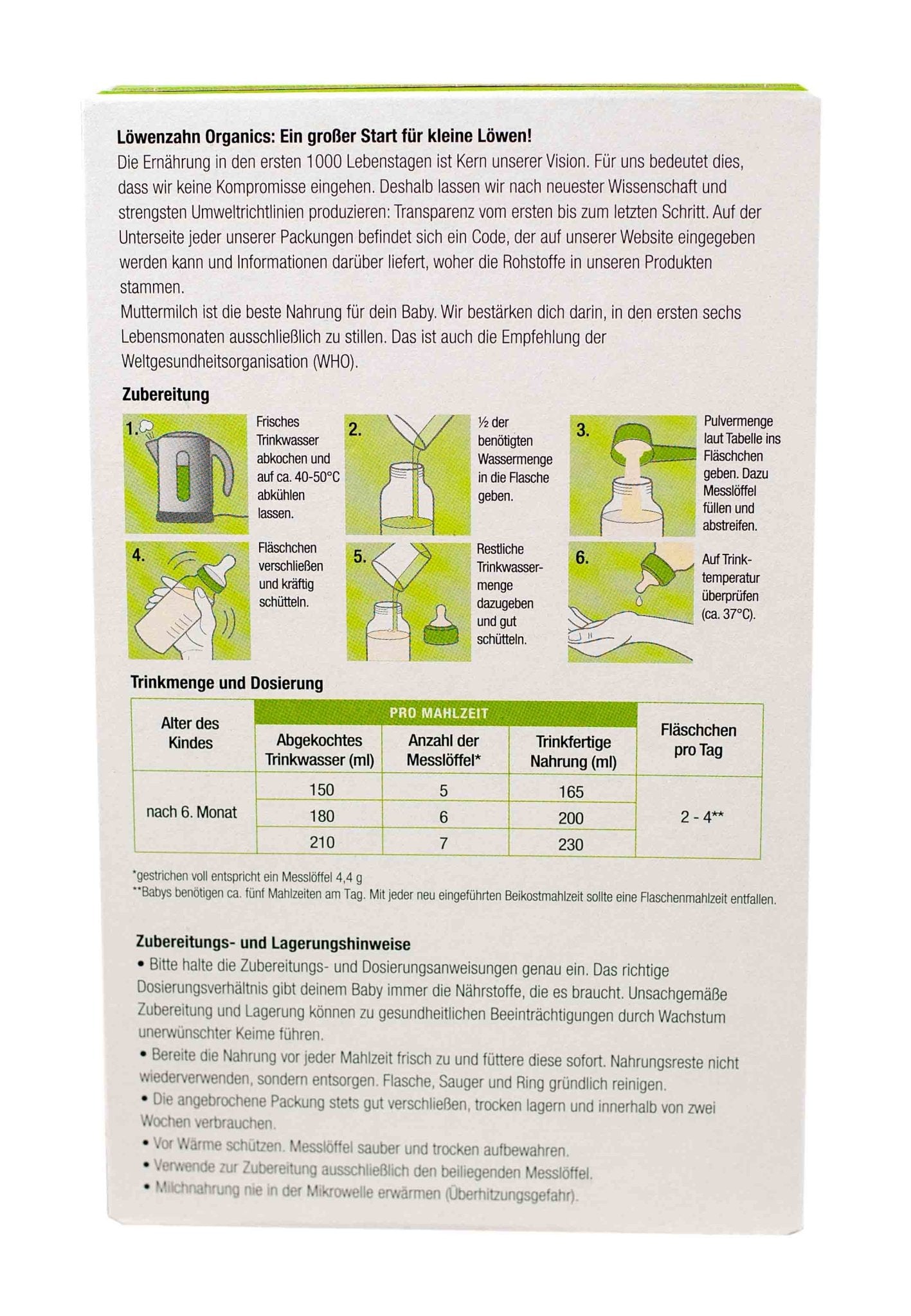 Löwenzahn Organics Stage 2 (500g) Baby Formula | The Milky Box
