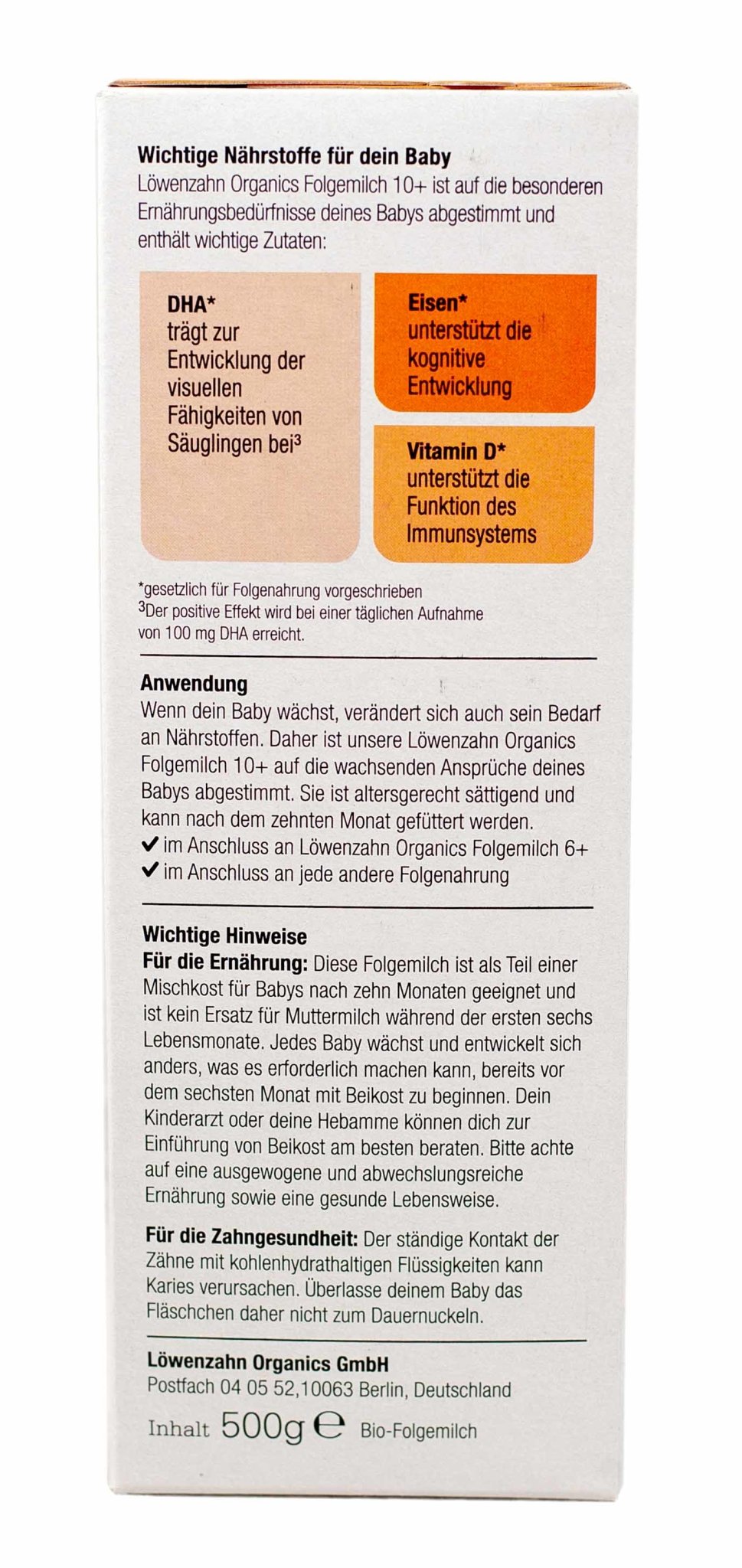 Löwenzahn Organics Stage 3 (500g) Baby Formula | The Milky Box